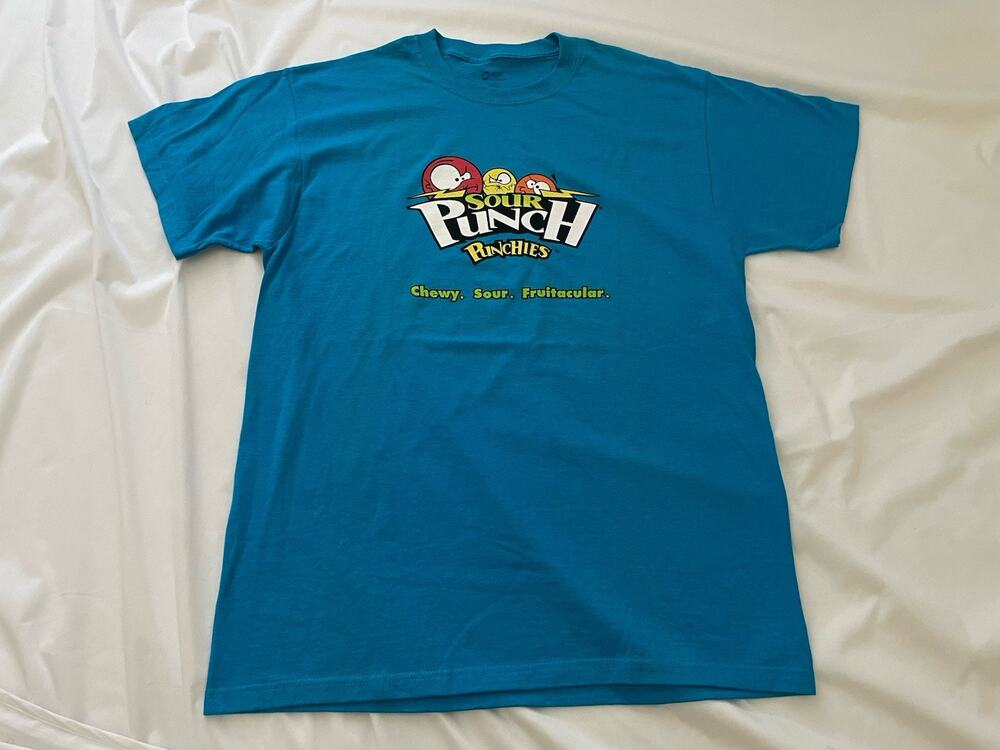 New Sour Punch Punchies Candy T-shirt Size Large Unisex Promo Giveaway Rare